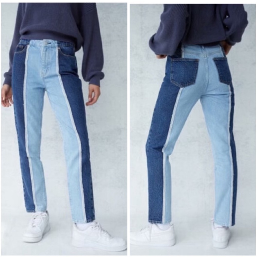 NWT Pacsun Eco Two-Tone Cut & Sew Mom Jeans Size 25